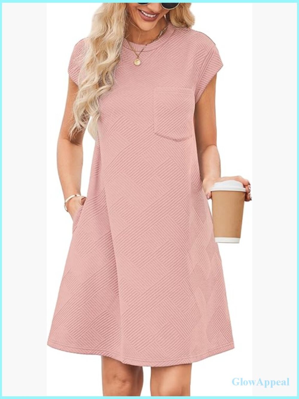 Maternity Mini Dress with Pockets, Lightweight Polyester Spandex, Loose Fit